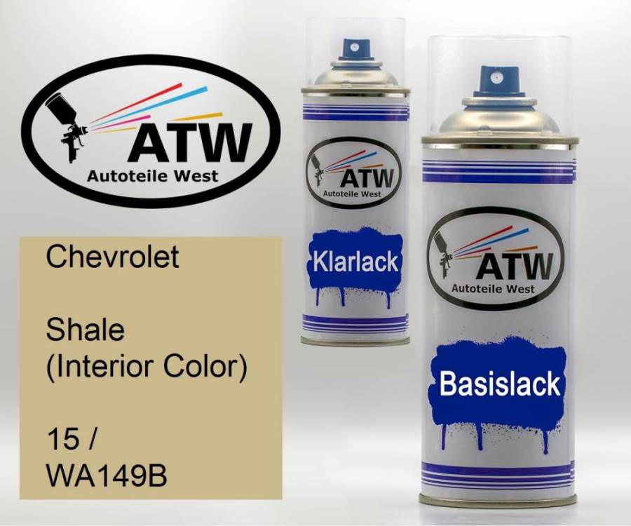 Chevrolet, Shale (Interior Color), 15 / WA149B: 400ml Sprühdose + 400ml Klarlack - Set, von ATW Autoteile West.